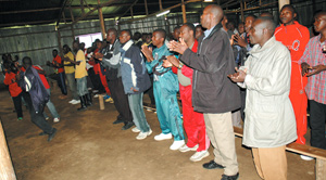 Some of the repatriated former FLDR rebels at a reintegration camp at Mutobo, Northern Province (File photo)