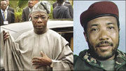 Obasanjo (L) declared war on corruption.Late Samuel Doe (R)