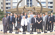 Rwanda Revenue Authority staff  pose for a group photo with the German visitors.