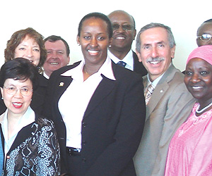 Mrs Kagame with Dr. Chan, Dr. Bernstein and Dr. Abimiku. (Photo/PPU).