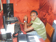 Julius Karisimbi in his Studio. (Photo/ G. Anyango)