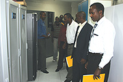 Journalists from different media houses on a guided tour of MTN facilities at the telecom companyu2019s head office in Nyarutarama on Monday. (Courtesy photo).
