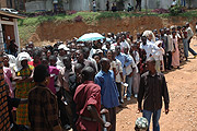 Kigali resident queued up to be photographed for IDs in April