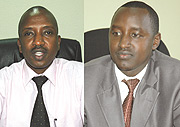 Chairman-elect of HCP Board of Directors, Ignatius Kabagambe(L), HCP Executive Secretary Patrice Mulama(R).