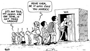 Karongi District has built new toilets for Nyengabo Primary School to solve the problem of teachers having to share the facility with students.