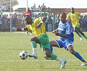 STAR MAN: Kalisa Kase (L) will be key to Rayon Sportu2019s hopes of progressing to the last four. All eyes will be on Rayon after Rwandau2019s other representatives, APR were knocked out of the tournament 2-0 by Simba.