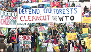 Anti-WTO demonstrations in Seattle, Wash in 1999.