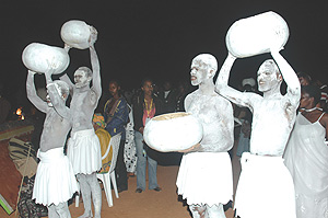 UNITY IN CULTURAL DIVERSITY: Rwanda national troupe performing at the opening of the Pan African Dance Festival (Photo/ G.Barya)