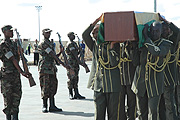 REST IN PEACE A body of a fallen RDF soldier arrives at Kanombe International Airport. A family of the first victim received compesation after settling their differences.(Photo/ J. Mbanda)