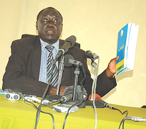 THE TRUTH SHALL  PREVAIL: Justice Minister Tharcise Karugarama at the official launch of the Mucyo report on Franceu2019s role in the Rwanda Genocide (Photo/ J. Mbanda)