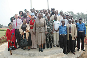 Acting police chief Mary Gahonzire (C) with participants of the workshop.