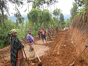 Banda Village community in road construction