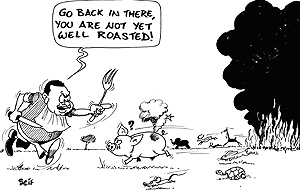 Fire has been raging in Akagera National park forcing wildlife to flee the area. No casualties have been reported.