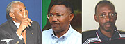 NOC boss: Ignace Beraho (L), NOC SG:  Freddy Somayire (C) and Rwandu2019s 2008 Beijing Games Chef de Mission Thierry Ntwali.