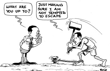 Genocide convicts serving out their community service sentences in TIG, have been warned against escaping from their work camps or risk being sent back to prison.