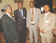 L-R: Defence Minister Gen. Marcel Gatsinzi, Maj. Gen. Sam Gahiro (Burundi), CGS Gen. James Kabarebe and Lt. Col. Normal Mze Hamadi (Comoros)