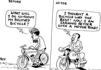 Following a ban on cycling for commercial purposes on Rwamagana highways, owners have now turned to motor cycles.