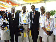 The Rwanda Olympics team in Beijing, including Ignace Beraho RNOC  President (2nd left.)