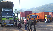 Trailers entering Rwanda from Uganda. (Courtesy photo).