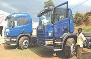 Skenia, a Rwandan registered company exhibiting Scania trucks. (Photo/ G. Barya).