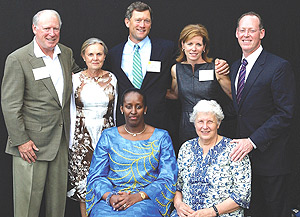 First Lady Jeannette Kagame with Sister Anne Fox. Behind them are  Mr and Mrs Ruettgers, Mr and Mrs Atchinson and Dr Farmer. (Courtesy photo).