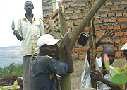 A man raising his clinched fist to show which party he supports