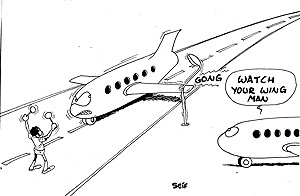 Over 300 Kenya Airways passangers were stranded when the aircraft scrapped an electric pole at Kigali International airport on Tuesday. No injuries reported.