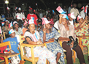 RPF supporters at UNILAK cheering their candidates on Thursday. (Photo / E. Kwibuka).