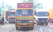 Trailers at Gatuna. Uganda and Rwanda plan to jointly clear cargo at the Gatuna-Katuna border. (File Photo).