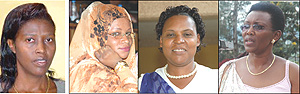 From left: Heads RPF list:  Bernadette  Kanzayire, Another stint at Kimihurura : Saidati Mukanoheli, Back in full force: Speciose Mukandutiye looking forward to a female dominated parliament and Womenu2019s flag bearer in Liberal Party: Henriette Mukamuranga