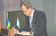 Ban Ki Moon during his visit to Rwanda this year.