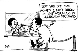 Tens of thousands of Zimbabweans lined up at banks Monday, desperate to take out their money after the government raised the limit on