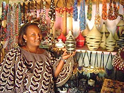 Murekatete Fracine in her  art and craft shop