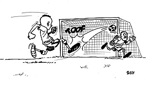 Atraco kept its billing in yesterdayu2019s opening game of the national football league with a 6-1 thumping of newcomer La Jeunesse at Shorongyi grounds.