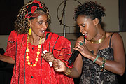 Juliana and  mirembe on stage. (Photo / G. Barya)