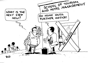 The School of Tourism and Hotel Management shut down on Monday after only one Semester following an order from a Canadian stakeholder, College Mercy.