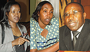 L-R: Monique Mukaruliza,  Patricia Hajabakiga, Pierre Damien Habumuremyi.