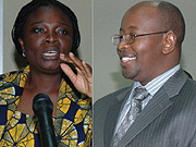 L-R: Victoria Kwakwa, Finance minister James Musoni