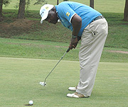 Katwiremu signals his intentions earlier on with a clean putt on hole number two. (Photo/ J. Mbanda).