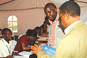 Delegates registering for the Commonwealth East African International Business 