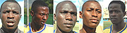 L-R: Jean-Claude Ndoli, Elias Ntaganda, Jean Bosco Uwacu, Jean Baptist Mugiraneza, Haruna Niyonzima.   
