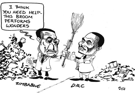 Zimbabweu2019s Robert Mugabe has sent in military support to the Eastern Democratic Republic of Congo (DRC) to back Joseph Kabilau2019s struggling FARDC forces against the rebel group National Congress for the Defence of the People (CNDP).