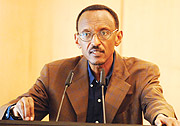 President Kagame addressing the press last Tuesday. (Photo PPU).