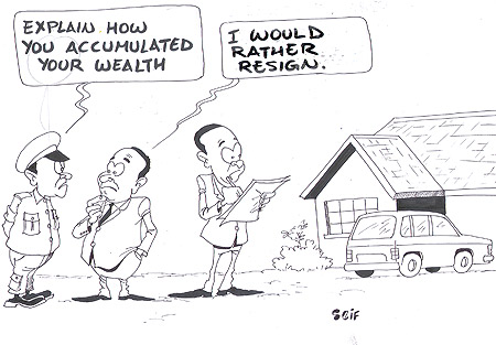 A commissioner  at RRA has resigned after failing to explain how he accumulated his wealth.
