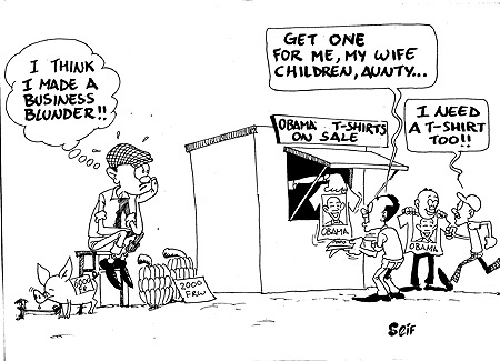 In Kigali, small and medium enterprises have benefited from Obamau2019s celebrity status through sale of Obama labelled items such as t-shirts, caps, calendars and banners.