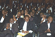 Kigali Bar Association Members welcome new Chairperson with applause. (Photo/ G.Barya).