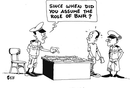 Gatsata police in Kigali City,  are holding a man suspected of minting counterfeit money estimated at Rwf 500 000, which he circulated in bars.