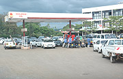 An overcrowded Petrol station near Hotel Novotel Yesterday. (Photo/ J. Mbanda )