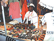 A Woman displays Crafts in the Jua Kali Expo that ended yesterday (File Photo)