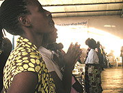  Christians praying for the Nation last sunday. (Photo/ c. Kwizera)